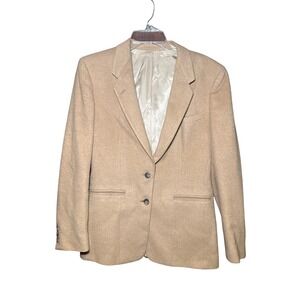 Barry I. Bricken Mens Camel Tan Wool Two Button Blazer Sport Coat Jacket 2778